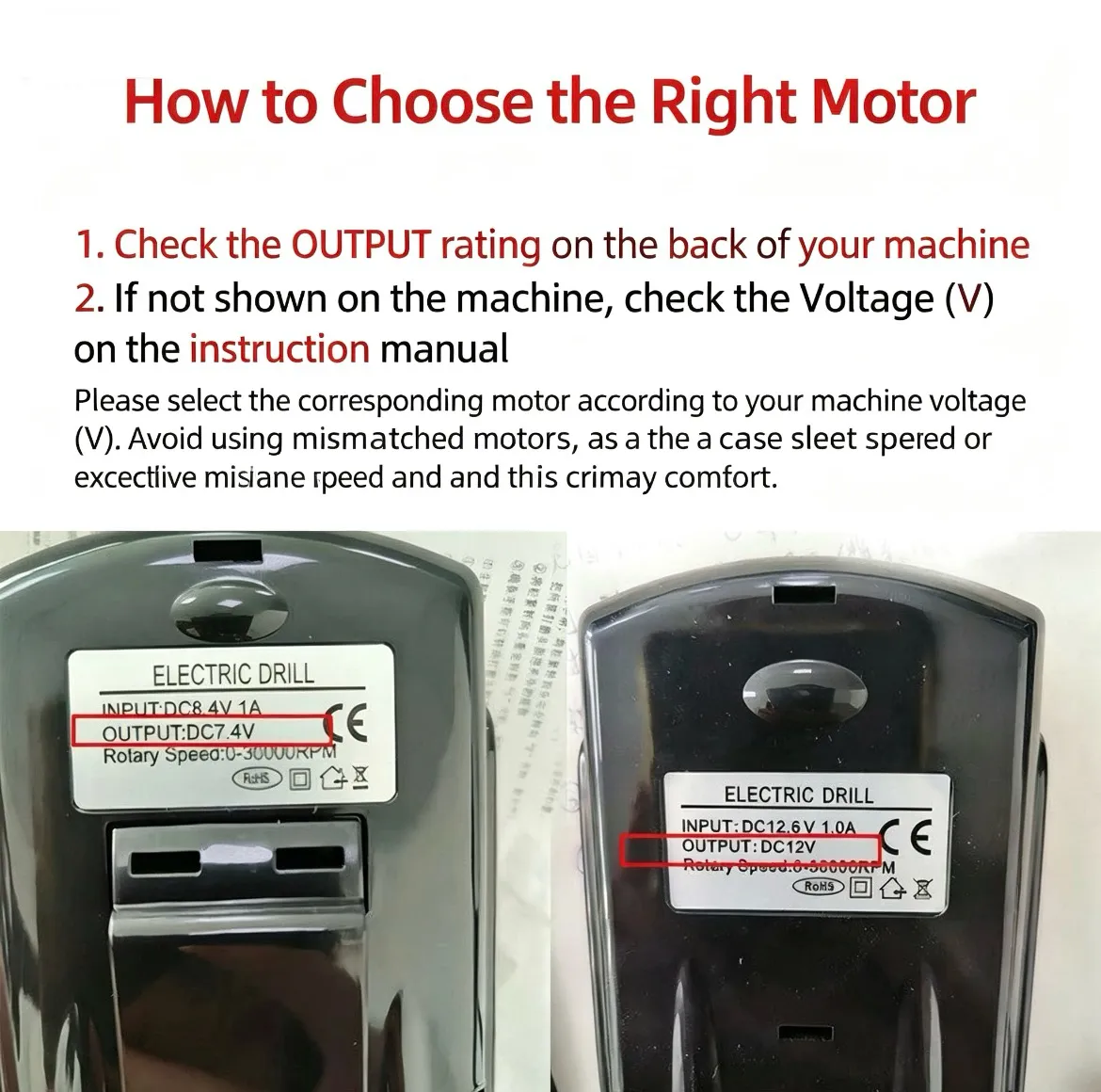 Checking the rated voltage and specifications on a nail drill machine