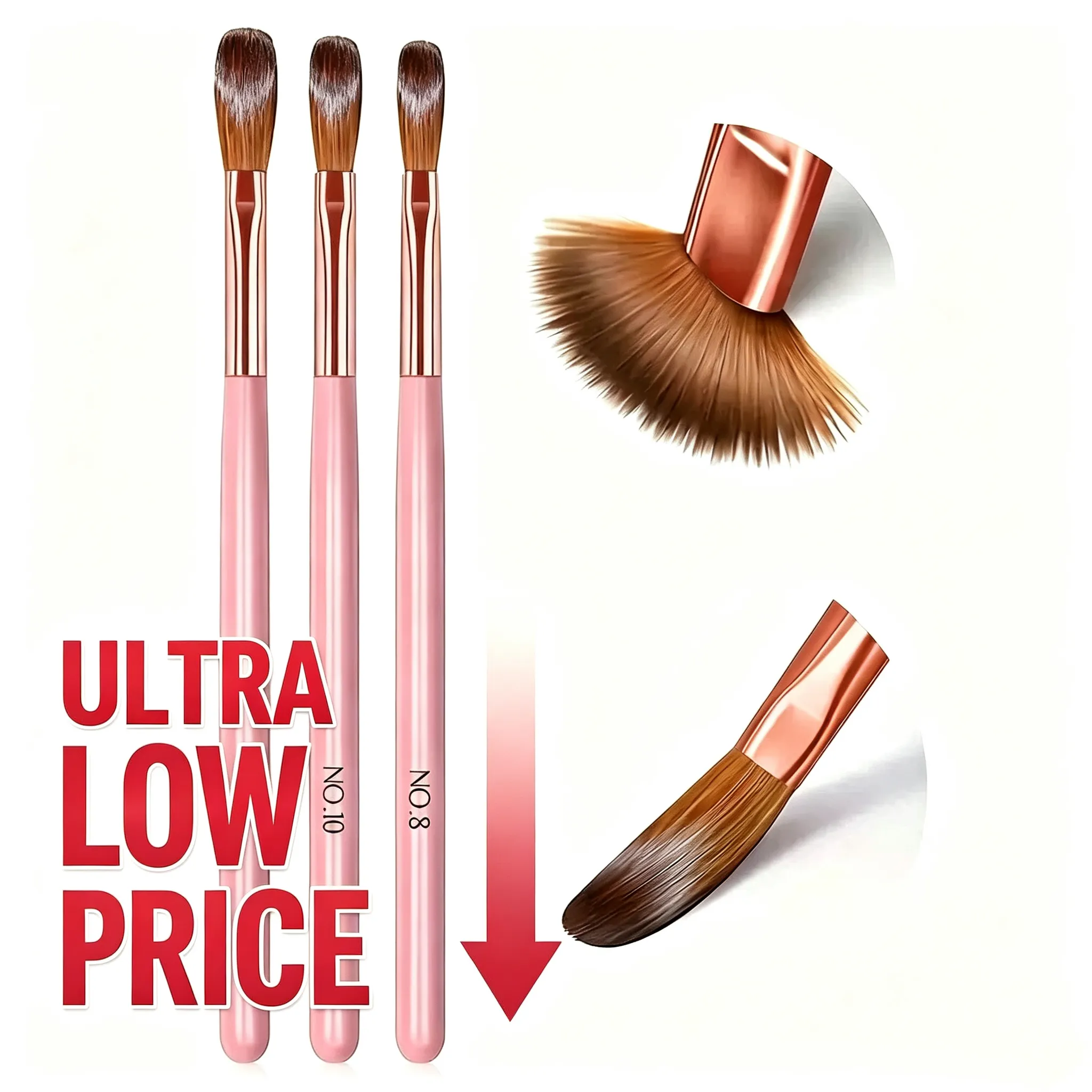 3PCS Acrylic Nail Art Brush Set for 3D Decoration and Painting