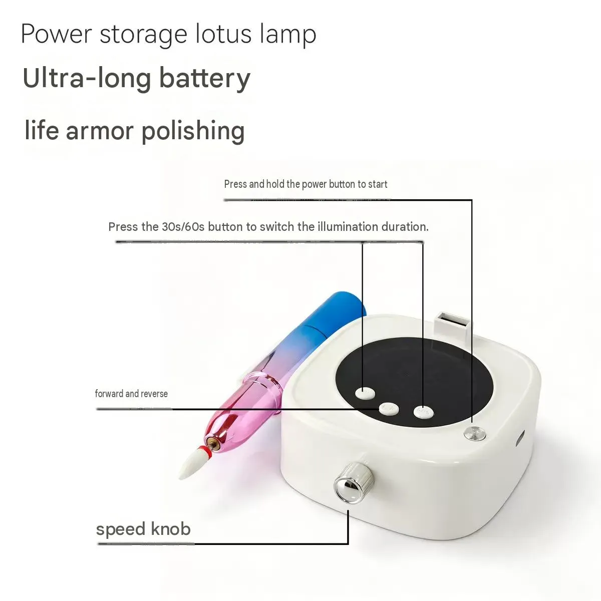 2-in-1 Nail Drill and UV LED Nail Lamp with 50000 RPM