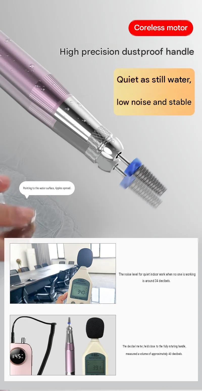 Rechargeable 45000 RPM Nail Drill Machine with Low Vibration