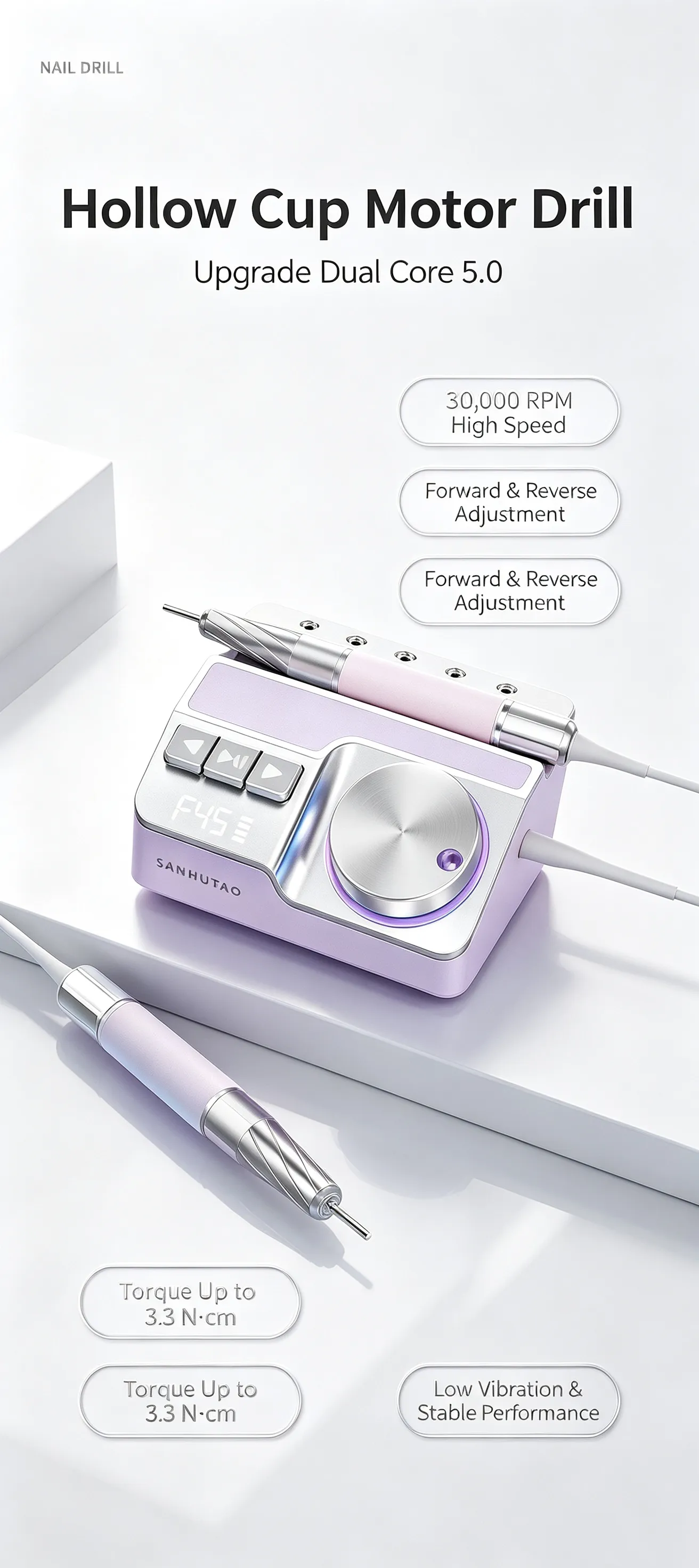 Portable E File Nail Drill Machine 30000 RPM