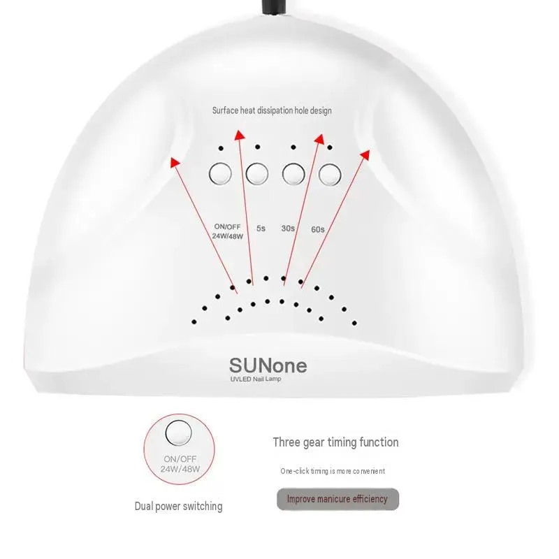 SUN One 48W UV LED Nail Lamp with USB and Power Adapter